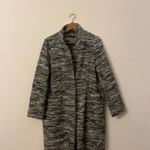 Women's Gray Marled Open-Front Tunic Coat